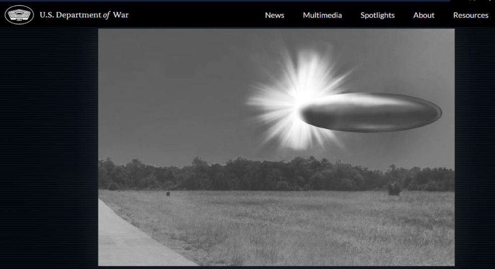 美国国防部公开的不明飞行物(UFO)相关文件。图片来源:美国国防部官网截图
